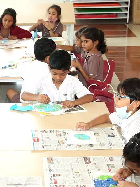 Students in Montessori class